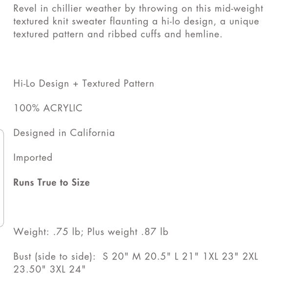 ***SOLD OUT ON MY ONLINE BOUTIQUE***OLIVE THERMAL HI-LO ROUND NECK SWEATER - Picture 8 of 8